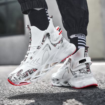 Men's Height-Boosting Blade Sports Trainers – Shock-Absorbing Mesh Running Shoes