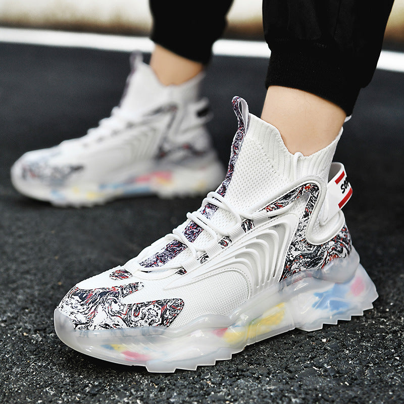 Men's Height-Boosting Blade Sports Trainers – Shock-Absorbing Mesh Running Shoes