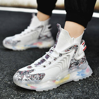 Men's Height-Boosting Blade Sports Trainers – Shock-Absorbing Mesh Running Shoes