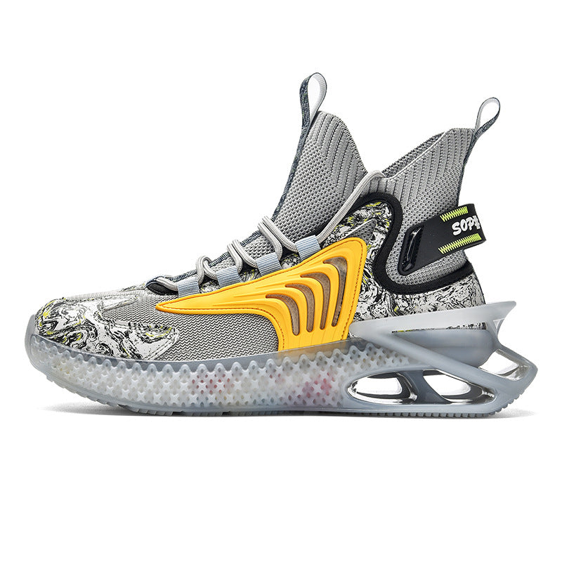 Men's Height-Boosting Blade Sports Trainers – Shock-Absorbing Mesh Running Shoes