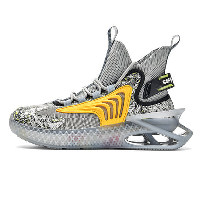 Men's Height-Boosting Blade Sports Trainers – Shock-Absorbing Mesh Running Shoes