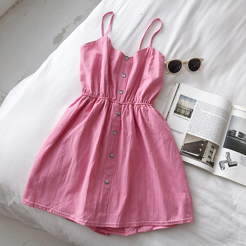 Women's Pure Cotton Cami Dress | Soft Sling Strap Summer Mini