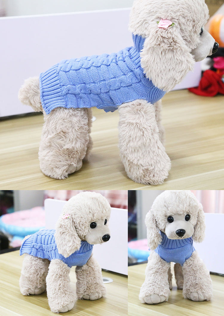 Twisted Rope Knit Dog Sweater | Wool Pet Jumper | 6 Colours