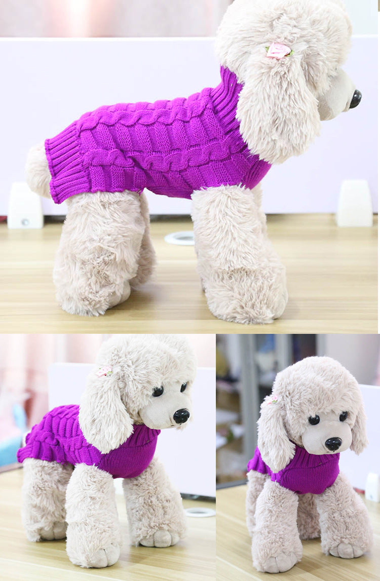 Twisted Rope Knit Dog Sweater | Wool Pet Jumper | 6 Colours
