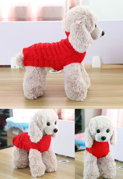 Twisted Rope Knit Dog Sweater | Wool Pet Jumper | 6 Colours