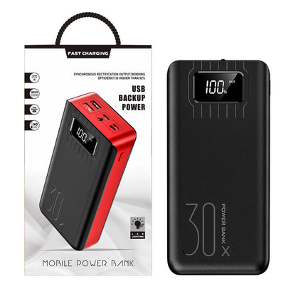 Large Capacity Power Bank with LCD Display & LED Light – 10000mAh, 20000mAh & 30000mAh