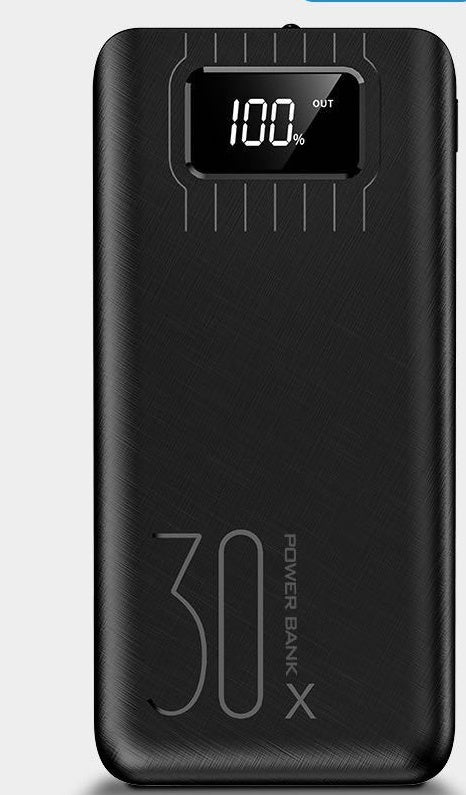 Large Capacity Power Bank with LCD Display & LED Light – 10000mAh, 20000mAh & 30000mAh