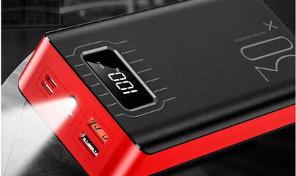 Large Capacity Power Bank with LCD Display & LED Light – 10000mAh, 20000mAh & 30000mAh