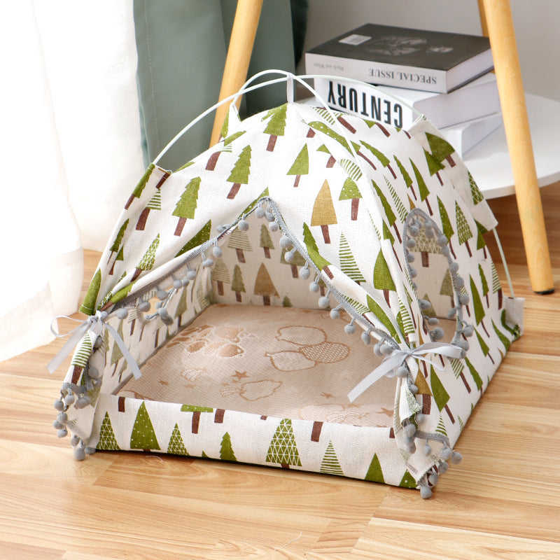Enclosed Pet Tent Bed for Cats & Dogs | Portable Indoor & Outdoor S–XL