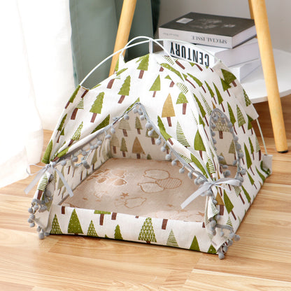 Enclosed Pet Tent Bed for Cats & Dogs | Portable Indoor & Outdoor S–XL