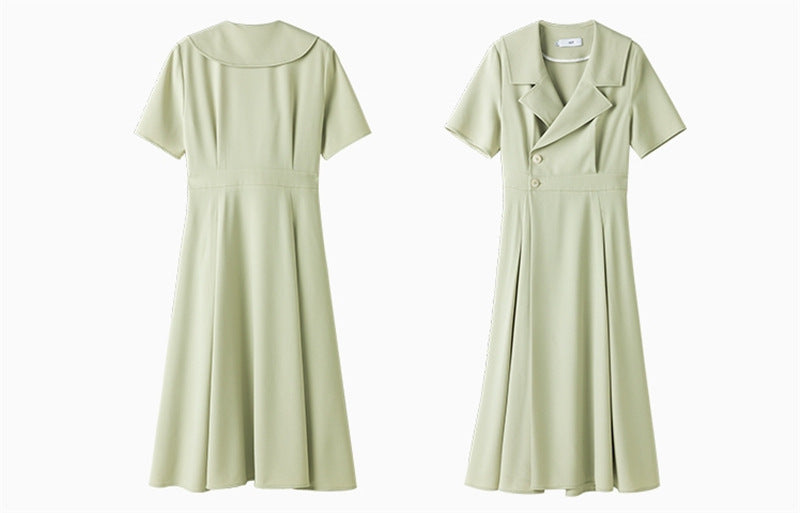 Women's Hepburn-Style High-Waist Long Dress | Elegant Commuter Polyester Maxi Dress