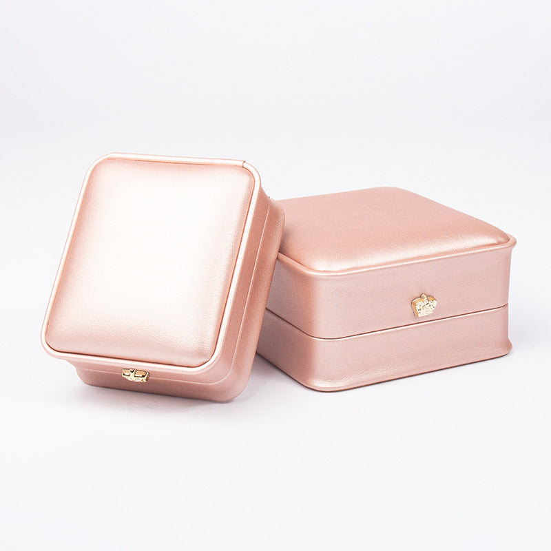 Crown Jewellery Gift Box – PU Leather Ring, Pendant & Bracelet Boxes
