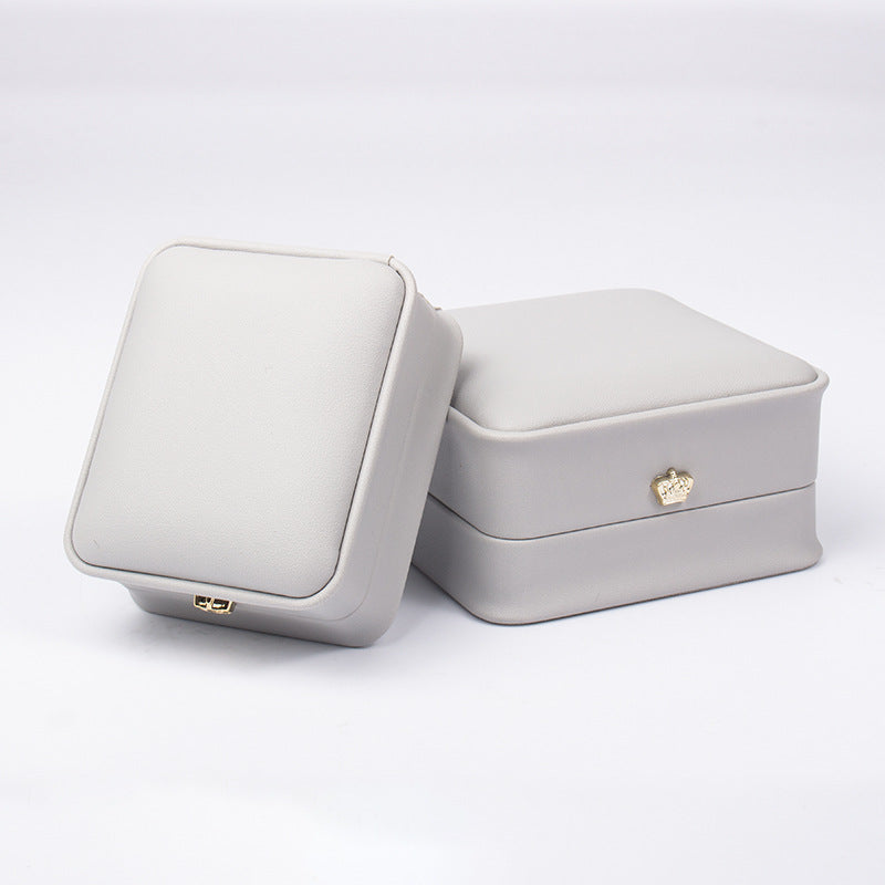 Crown Jewellery Gift Box – PU Leather Ring, Pendant & Bracelet Boxes