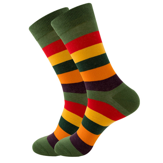 Unisex Striped Jacquard Cotton Socks EU 38-45 – 1, 5 & 10-Pair Packs