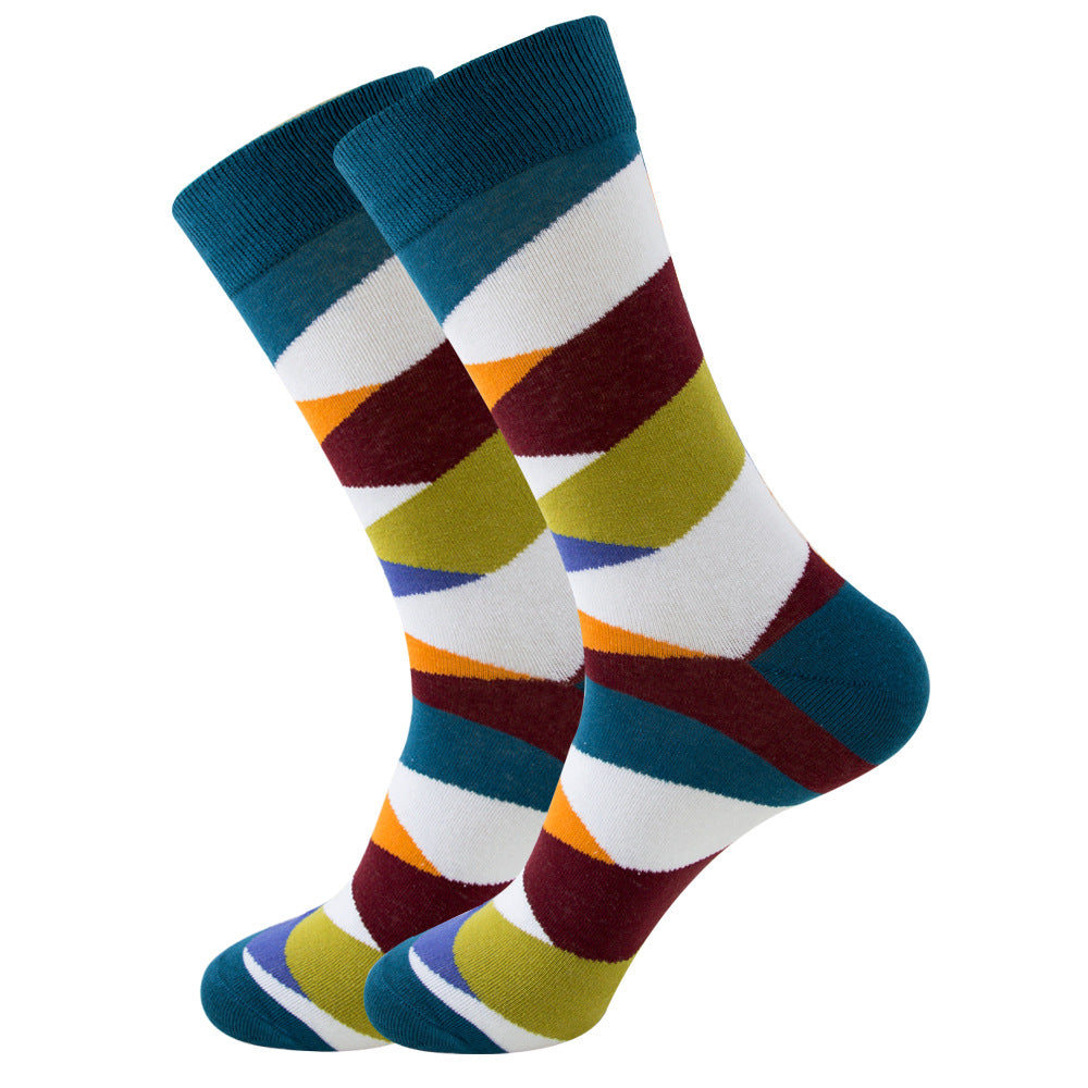 Unisex Striped Jacquard Cotton Socks EU 38-45 – 1, 5 & 10-Pair Packs