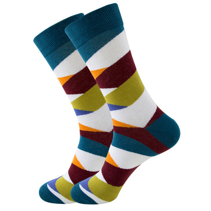 Unisex Striped Jacquard Cotton Socks EU 38-45 – 1, 5 & 10-Pair Packs