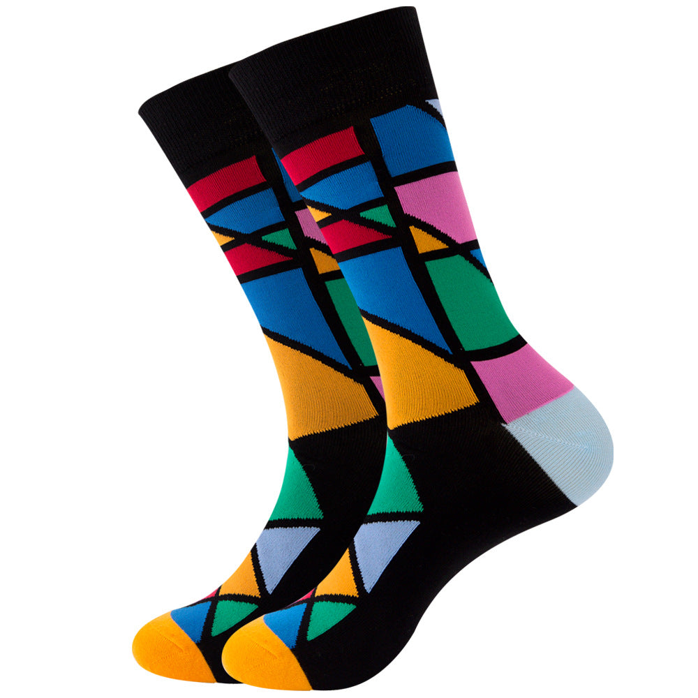 Unisex Striped Jacquard Cotton Socks EU 38-45 – 1, 5 & 10-Pair Packs