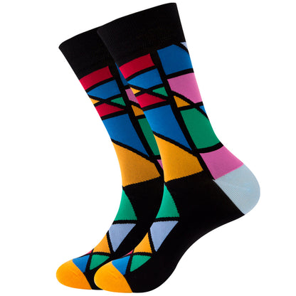 Unisex Striped Jacquard Cotton Socks EU 38-45 – 1, 5 & 10-Pair Packs