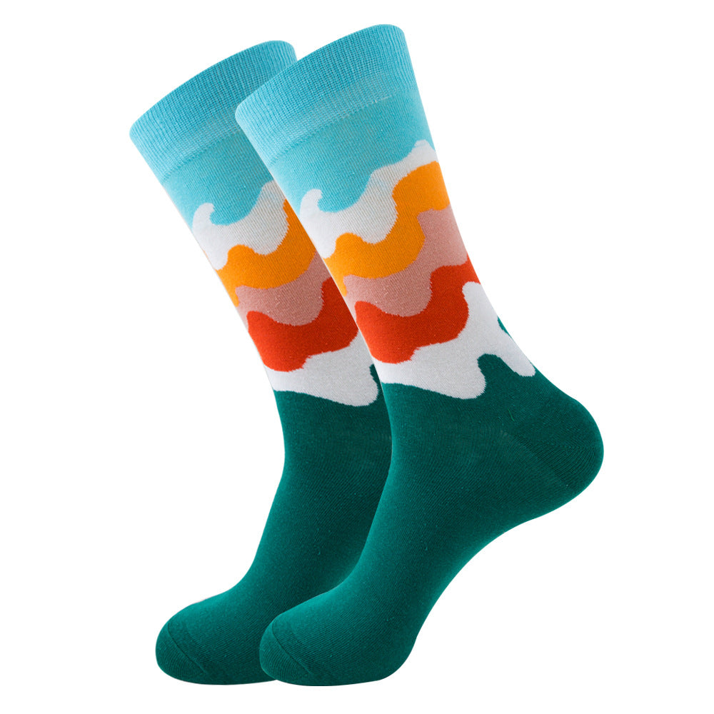 Unisex Striped Jacquard Cotton Socks EU 38-45 – 1, 5 & 10-Pair Packs