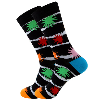 Unisex Striped Jacquard Cotton Socks EU 38-45 – 1, 5 & 10-Pair Packs