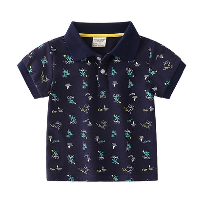 Boys Cotton Short-Sleeve Polo Shirt | Kids Summer Polo
