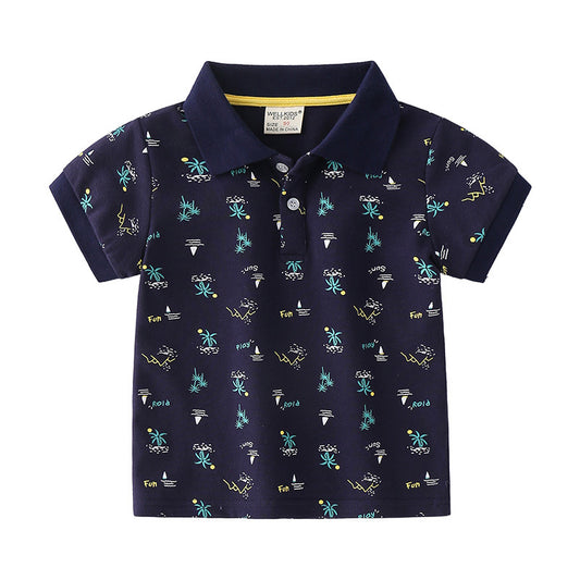 Boys Cotton Short-Sleeve Polo Shirt | Kids Summer Polo