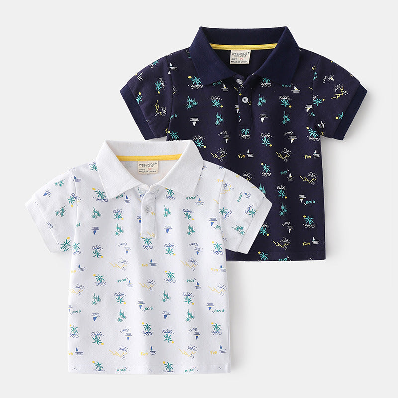 Boys Cotton Short-Sleeve Polo Shirt | Kids Summer Polo