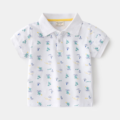 Boys Cotton Short-Sleeve Polo Shirt | Kids Summer Polo