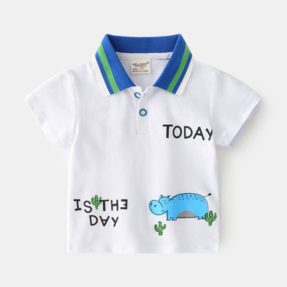 Boys' Animal Print Polo Shirt | Soft Cotton, Fun Kids Design