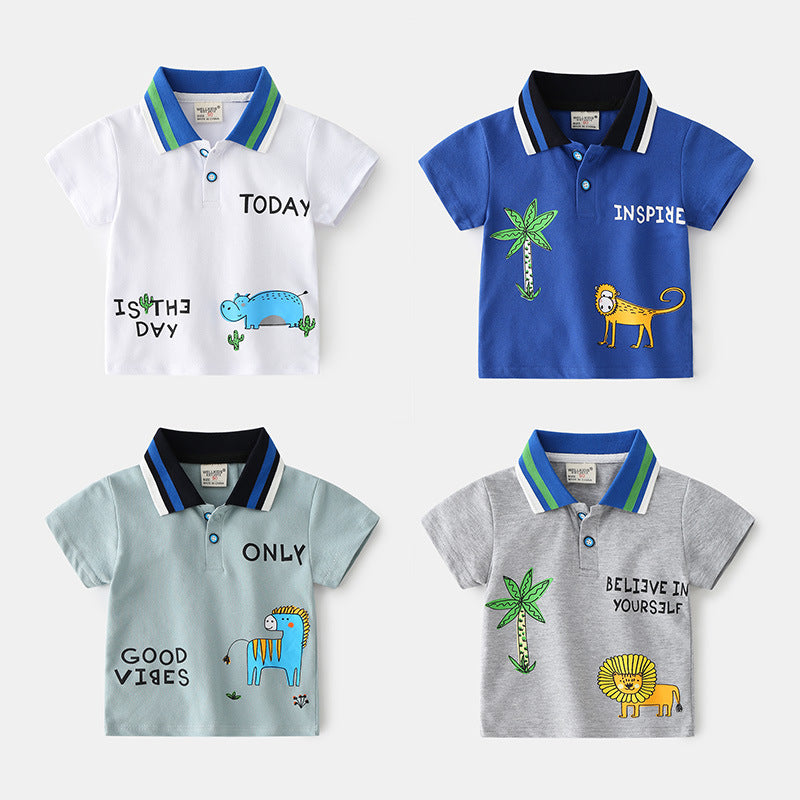 Boys' Animal Print Polo Shirt | Soft Cotton, Fun Kids Design