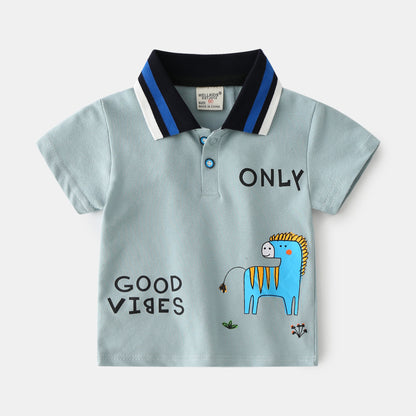 Boys' Animal Print Polo Shirt | Soft Cotton, Fun Kids Design