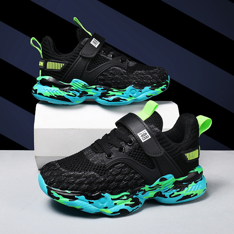 Boys' Breathable Mesh Trainers – Velcro, EU 29–39