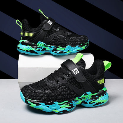 Boys' Breathable Mesh Trainers – Velcro, EU 29–39
