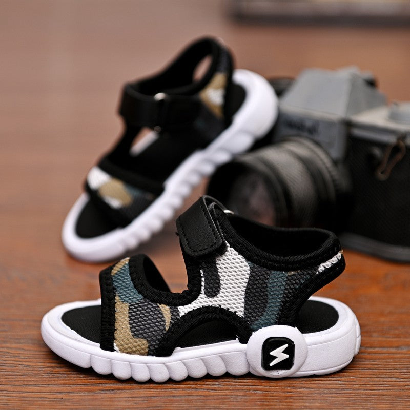 Children's Camouflage Velcro Sandals | Lightweight Beach Shoes