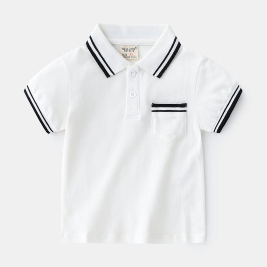 Boys' Short Sleeve Cotton T-Shirt | Round Neck Summer Kids Tee