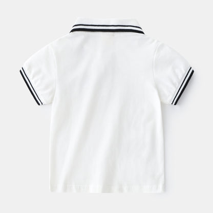 Boys' Short Sleeve Cotton T-Shirt | Round Neck Summer Kids Tee