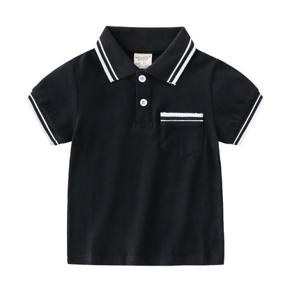 Boys' Short Sleeve Cotton T-Shirt | Round Neck Summer Kids Tee