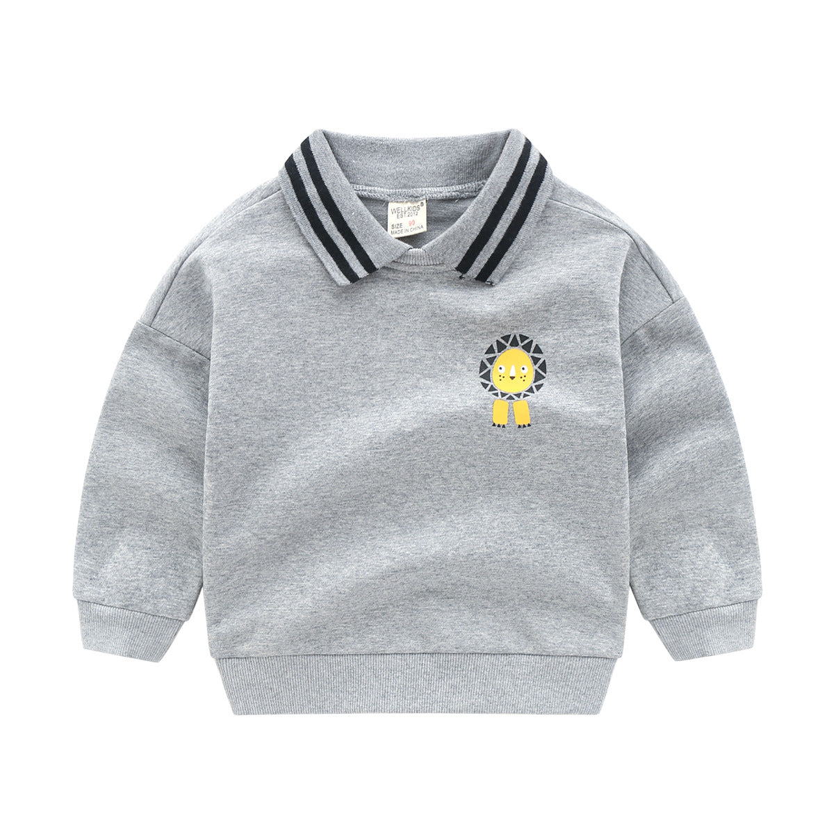 Children's Striped Cartoon Cotton Pullover Sweatshirt | Kids Top