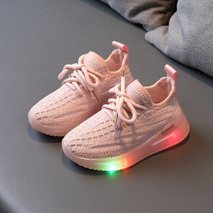 Boys' Light-Up Knit Trainers – Breathable, EU 21–30