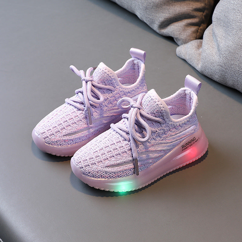 Boys' Light-Up Knit Trainers – Breathable, EU 21–30