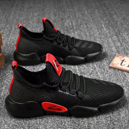 Men's Korean-Style Youth Trend Trainers – Breathable Lace-Up Casual Shoes