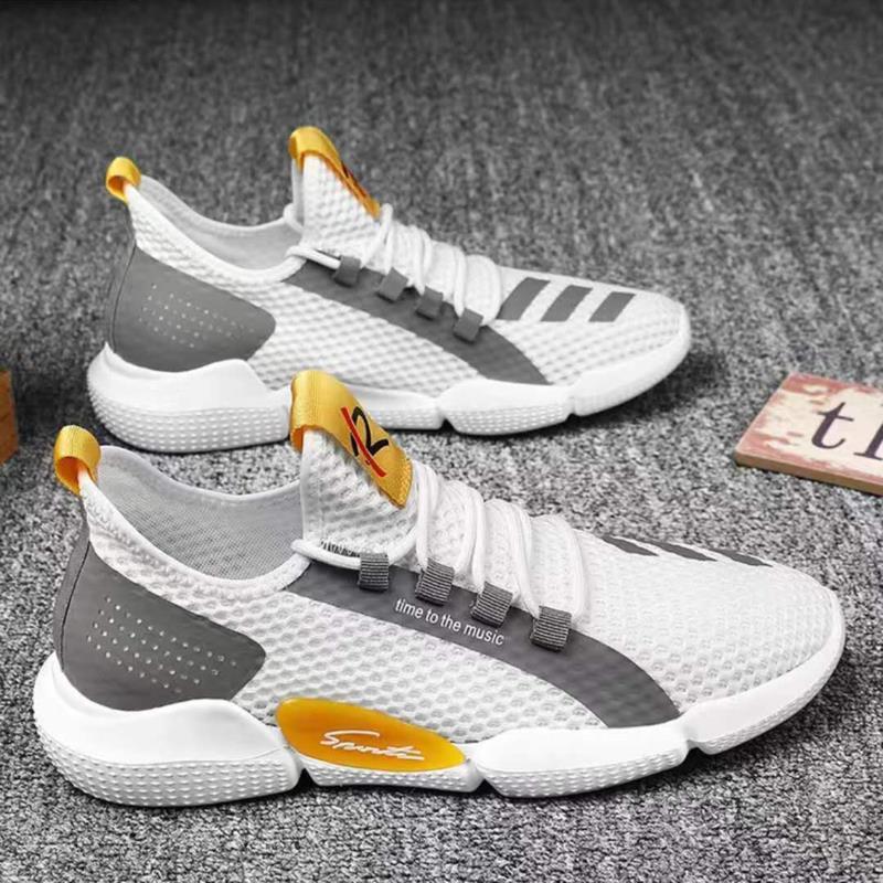 Men's Korean-Style Youth Trend Trainers – Breathable Lace-Up Casual Shoes