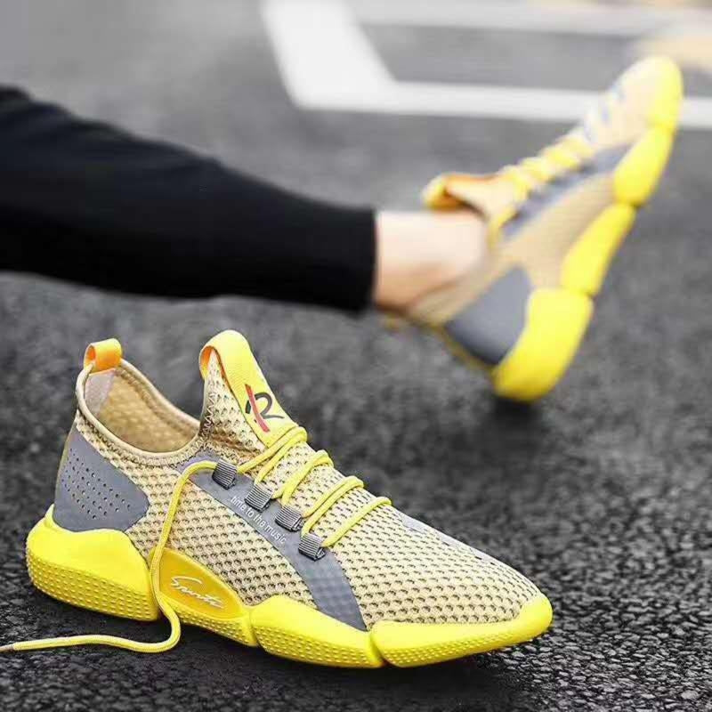 Men's Korean-Style Youth Trend Trainers – Breathable Lace-Up Casual Shoes