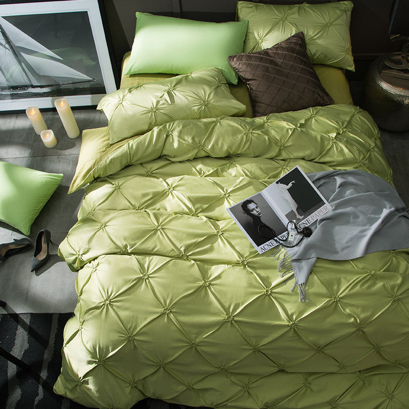 Imitation Silk Satin Bedding Set – 3-Piece Duvet Cover, 10 Colours
