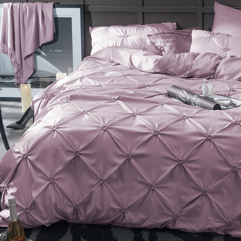 Imitation Silk Satin Bedding Set – 3-Piece Duvet Cover, 10 Colours