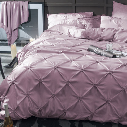 Imitation Silk Satin Bedding Set – 3-Piece Duvet Cover, 10 Colours