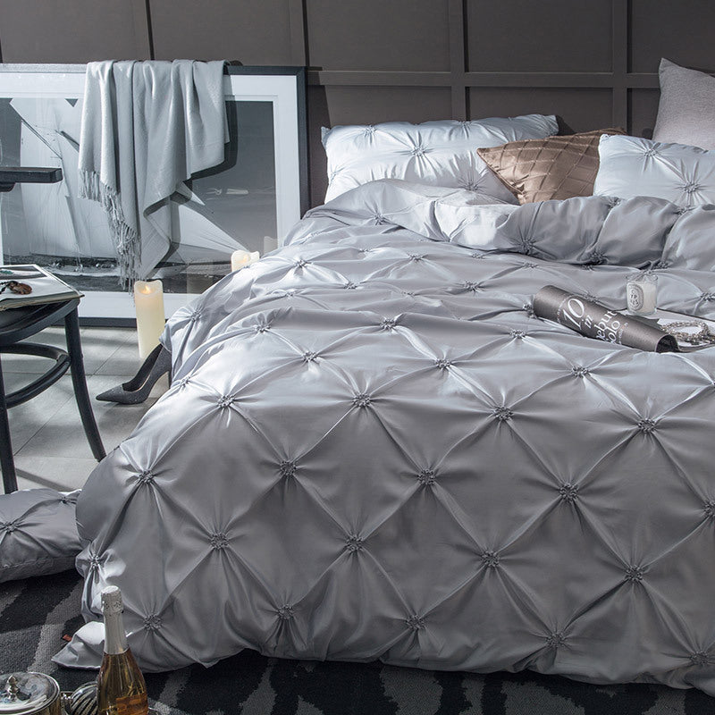 Imitation Silk Satin Bedding Set – 3-Piece Duvet Cover, 10 Colours