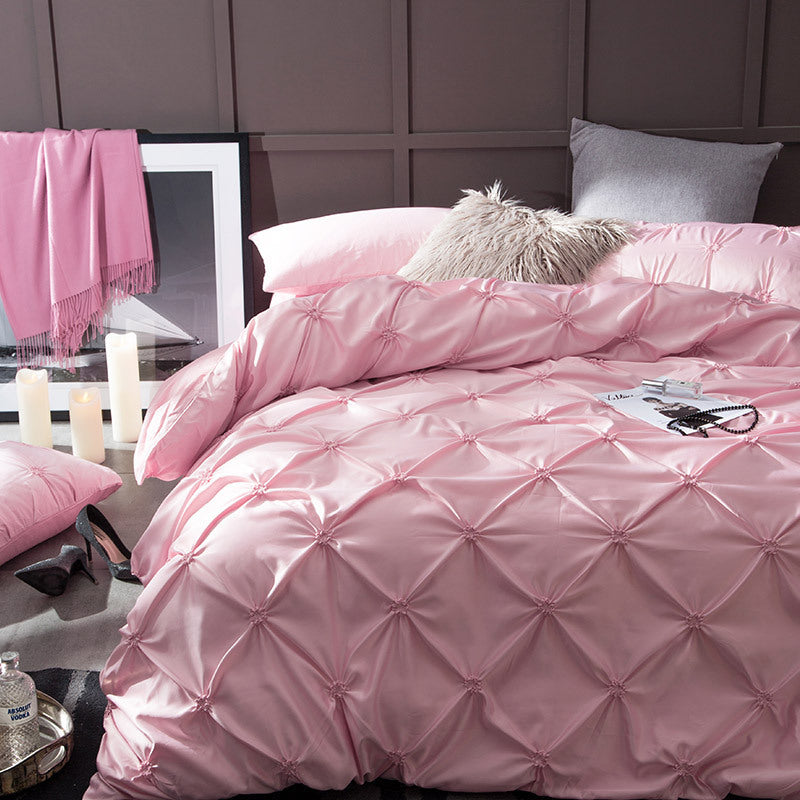Imitation Silk Satin Bedding Set – 3-Piece Duvet Cover, 10 Colours