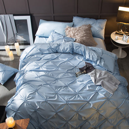 Imitation Silk Satin Bedding Set – 3-Piece Duvet Cover, 10 Colours