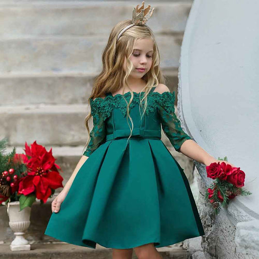 Girls Lace Dress – Toddler & Kids Polyester Party Dress
